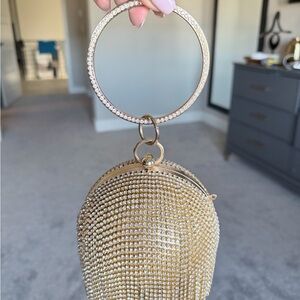 Badgley Mischka Gold Crystal Wristlet